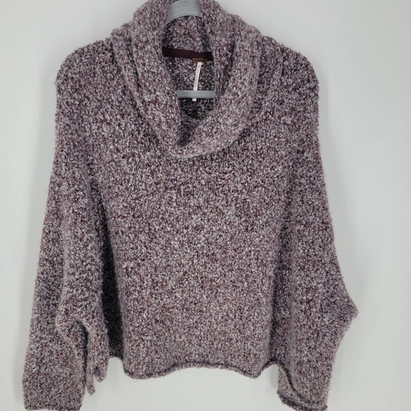 Free People Women's Size Small BFF Sweater Purple Cowl Neck Oversized - Picture 6 of 11